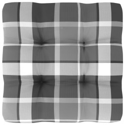 Sonata Палетна възглавница за диван, сиво каре, 50x50x12 см - Градински Дивани и Пейки