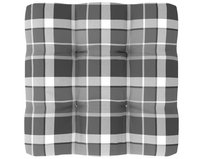 Sonata Палетна възглавница за диван, сиво каре, 60x60x12 см