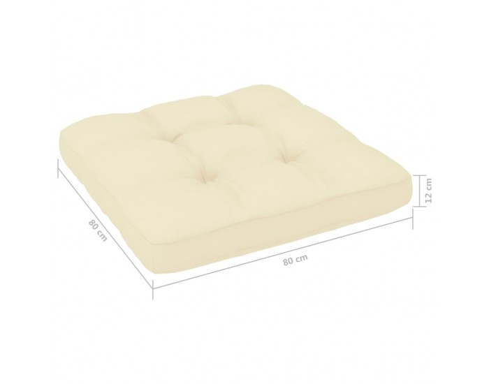 Sonata Палетна възглавница за диван, кремава, 80x80x12 см