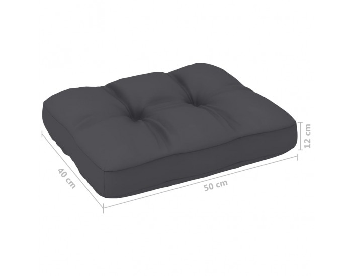 Sonata Възглавница за палетен диван, антрацит, 50x40x12 см