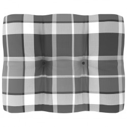 Sonata Палетна възглавница за диван, сиво каре, 50x40x12 см - Градински Дивани и Пейки