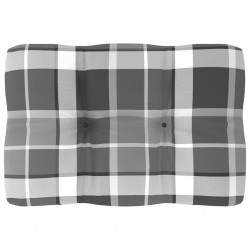 Sonata Палетна възглавница за диван, сиво каре, 60x40x12 см - Градински Дивани и Пейки