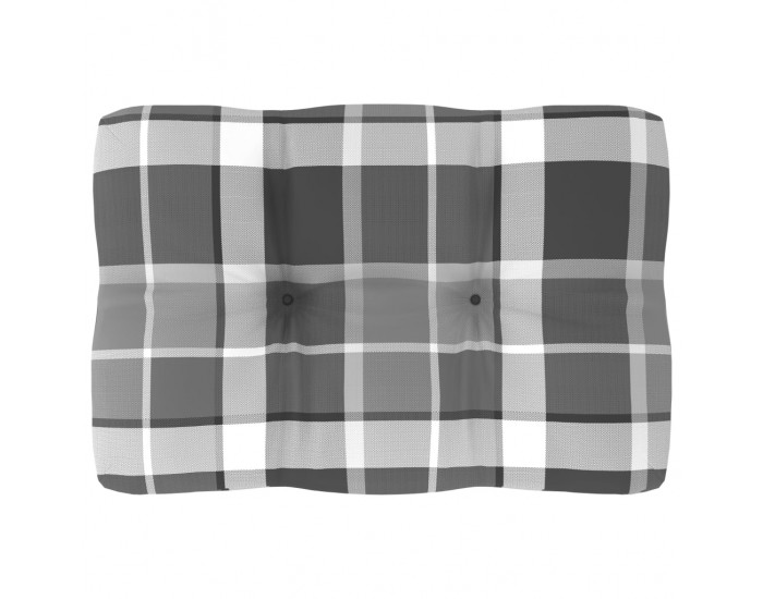 Sonata Палетна възглавница за диван, сиво каре, 60x40x12 см