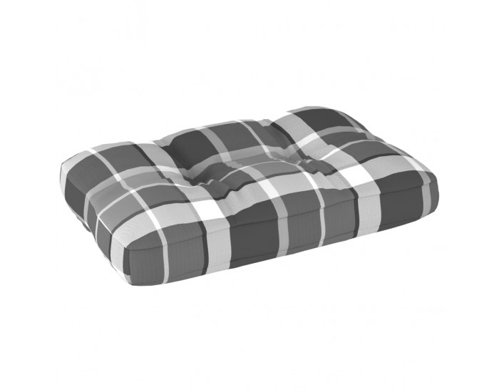 Sonata Палетна възглавница за диван, сиво каре, 60x40x12 см