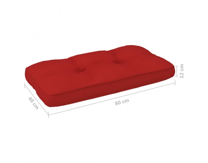 Sonata Възглавница за палетен диван, червена, 80x40x12 см