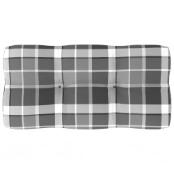 Sonata Палетна възглавница за диван, сиво каре, 80x40x12 см - Градински Дивани и Пейки
