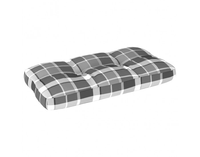 Sonata Палетна възглавница за диван, сиво каре, 80x40x12 см