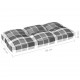 Sonata Палетна възглавница за диван, сиво каре, 80x40x12 см