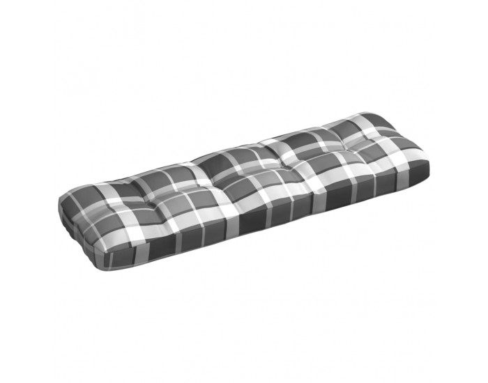 Sonata Възглавница за градински диван, сиво каре, 120x40x12 см, плат
