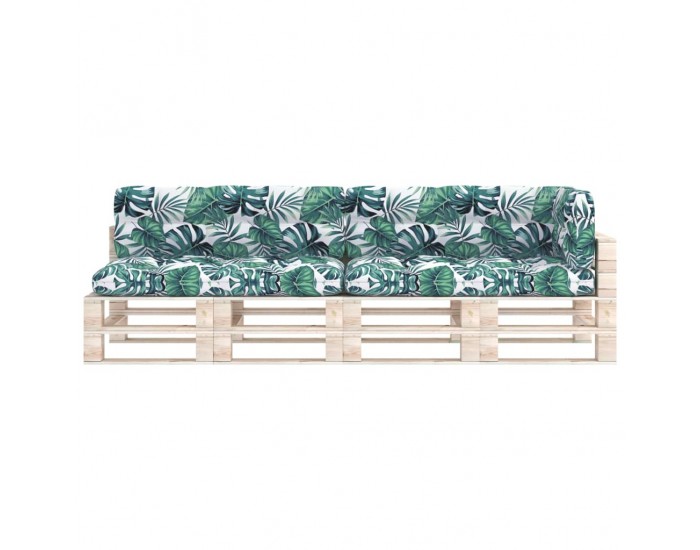 Sonata Палетни възглавници за диван, 5 бр, щампи на листа