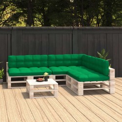 Sonata Палетни диванни възглавници, 7 бр, зелени - Градински Дивани и Пейки