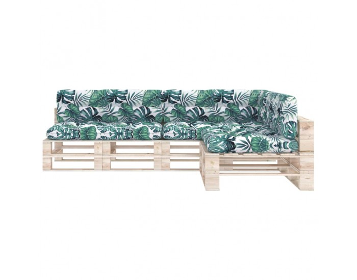 Sonata Палетни възглавници за диван, 7 бр, щампи на листа
