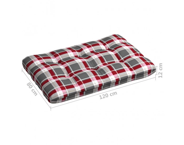 Sonata Палетни възглавници за диван, 7 бр, червено каре