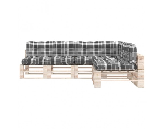Sonata Палетни възглавници за диван, 7 бр, сиво каре