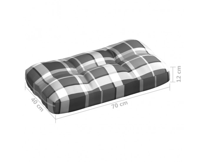 Sonata Палетни възглавници за диван, 7 бр, сиво каре