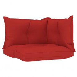 Sonata Палетни възглавници за диван, 3 бр, червени, текстил - Градински Дивани и Пейки