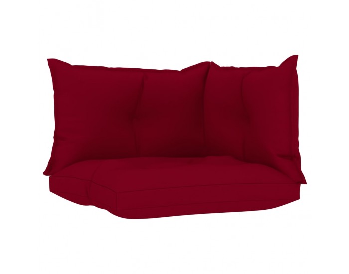 Sonata Палетни възглавници за диван, 3 бр, виненочервени, текстил