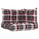 Sonata Палетни възглавници за диван, 3 бр, червено каре, текстил