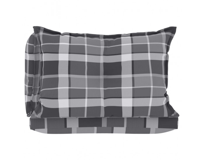 Sonata Палетни възглавници за диван, 3 бр, сиво каре, текстил