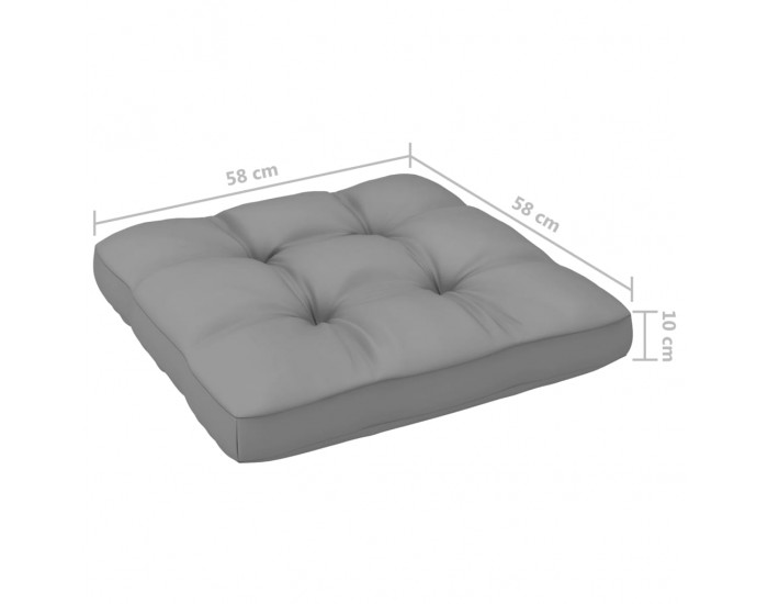 Sonata Палетна възглавница за диван, сива, 58x58x10 см