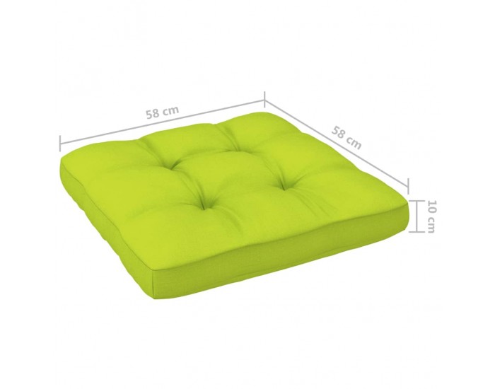 Sonata Палетна възглавница за диван, светлозелена, 58x58x10 см