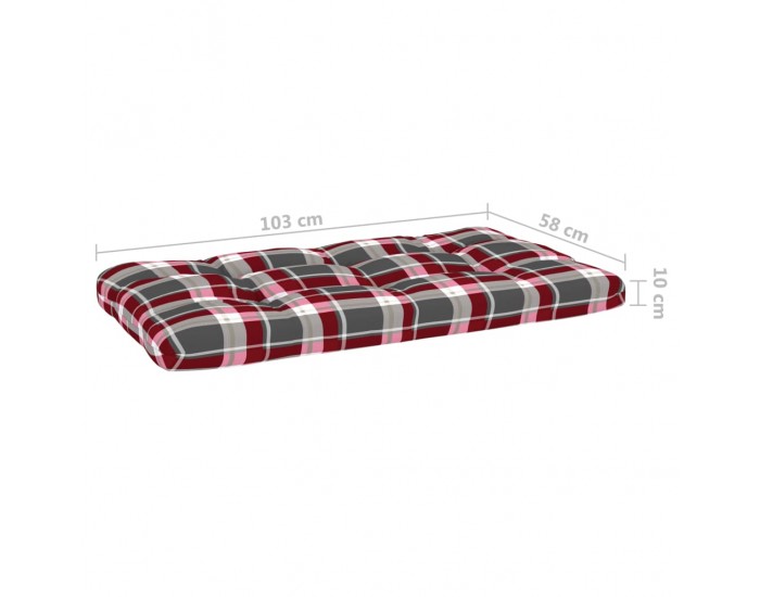 Sonata Палетни възглавници за диван, 3 бр, червено каре