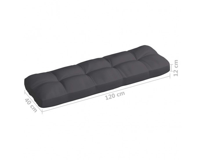 Sonata Възглавница за градински диван, антрацит, 120x40x12 см, плат