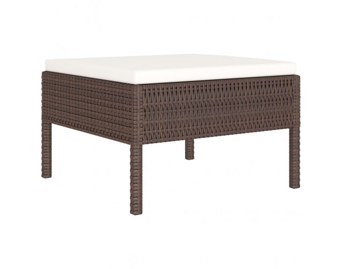 Sonata Градински комплект с възглавници, 10 части, кафяв полиратан