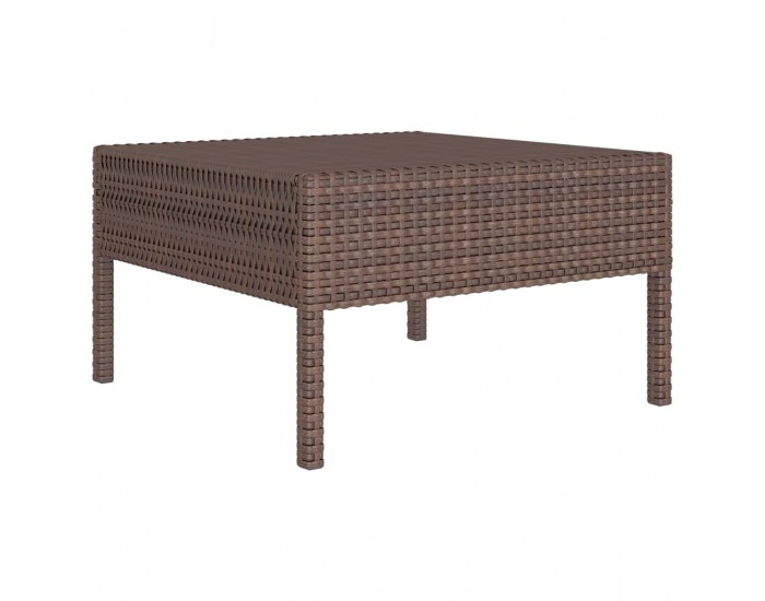 Sonata Градински комплект с възглавници, 10 части, кафяв полиратан