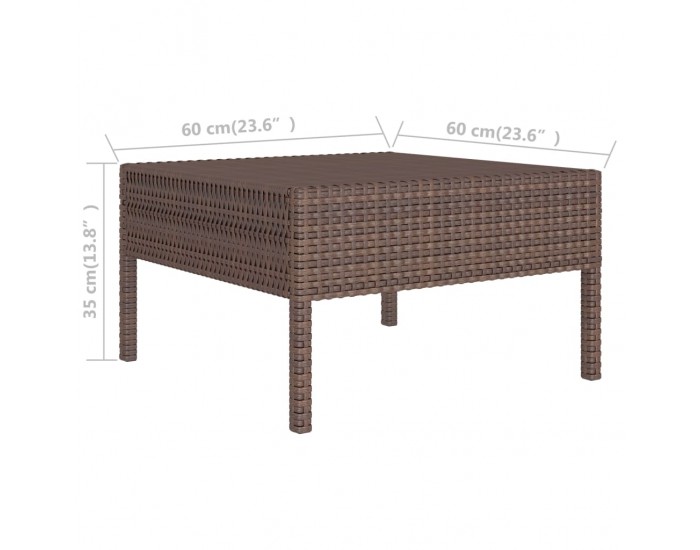 Sonata Градински комплект с възглавници, 10 части, кафяв полиратан