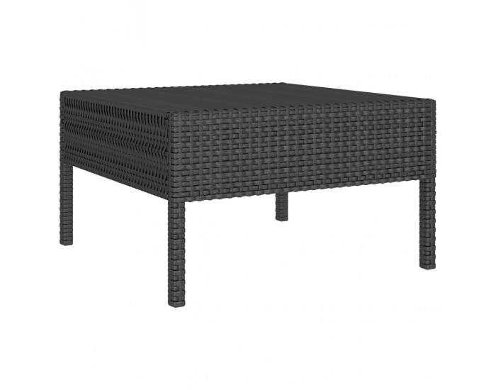 Sonata Градински лаундж комплект с възглавници 6 части черен полиратан