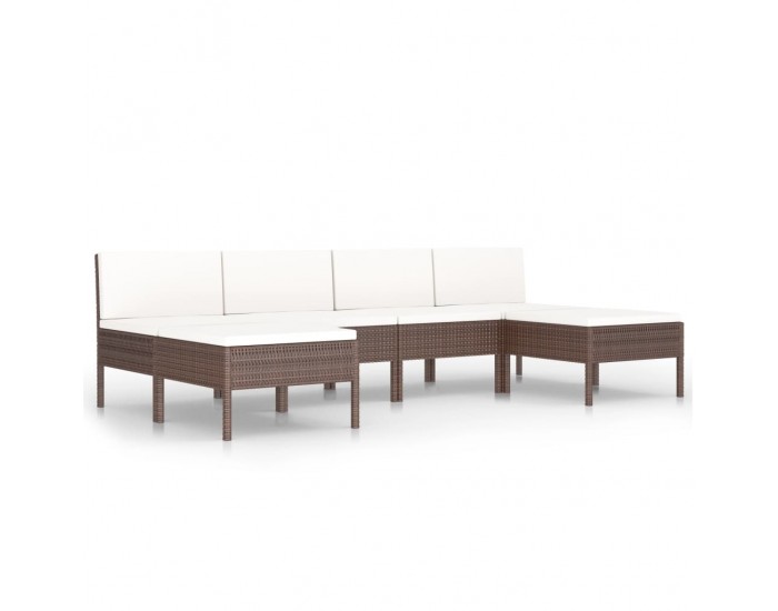 Sonata Градински комплект с възглавници, 6 части, кафяв полиратан Sonata Градински комплект с възглавници, 6 части, кафяв полиратан