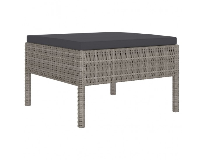 Sonata Градински комплект с възглавници, 6 части, полиратан, сив