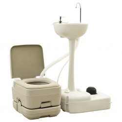 Sonata Преносима къмпинг тоалетна 10+10 л с мивка за ръце 20 л сива - Къмпинг и туризъм