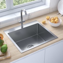 Sonata Ръчно изработена кухненска мивка с цедка, неръждаема стомана - Мивки