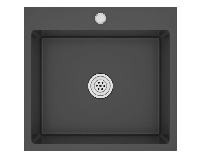 Sonata Ръчно изработена кухненска мивка отвор за смесител черна инокс