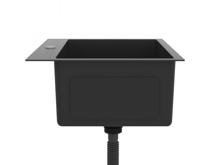 Sonata Ръчно изработена кухненска мивка отвор за смесител черна инокс