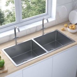 Sonata Ръчно изработена кухненска мивка с цедка, неръждаема стомана - Мивки