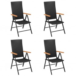 Sonata Градински столове, 4 бр, полиратан, черни - Градински столове