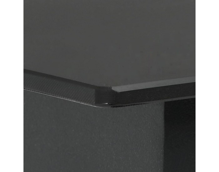 Sonata Градинска трапезна маса, черна, 80x80x74 см, стомана и стъкло