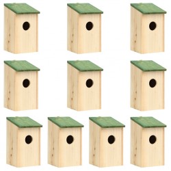Sonata Къщи за птици, 10 бр, чам масив, 12x12x22 см - Домашни любимци