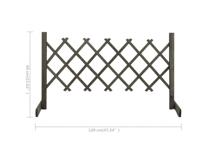Sonata Градинска оградна решетка, сива, 120x60 см, чам масив