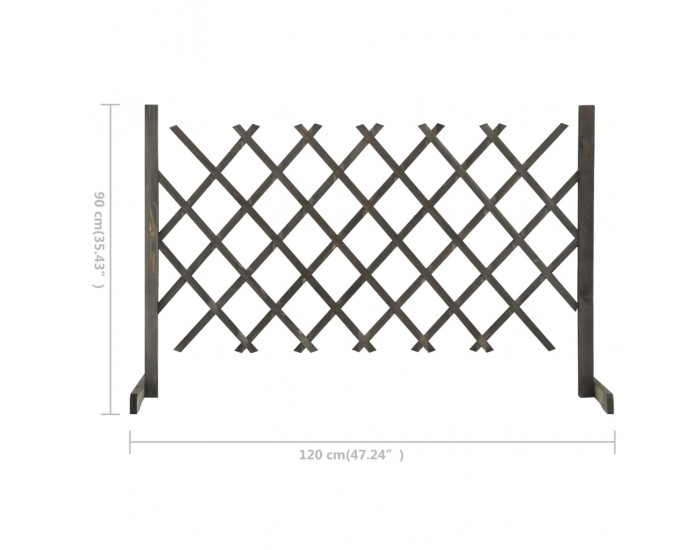 Sonata Градинска оградна решетка, сива, 120x90 см, чам масив