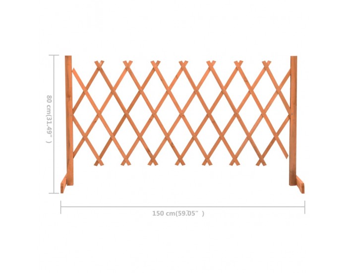 Sonata Градинска оградна решетка, оранжева, 150x80 см, чам масив