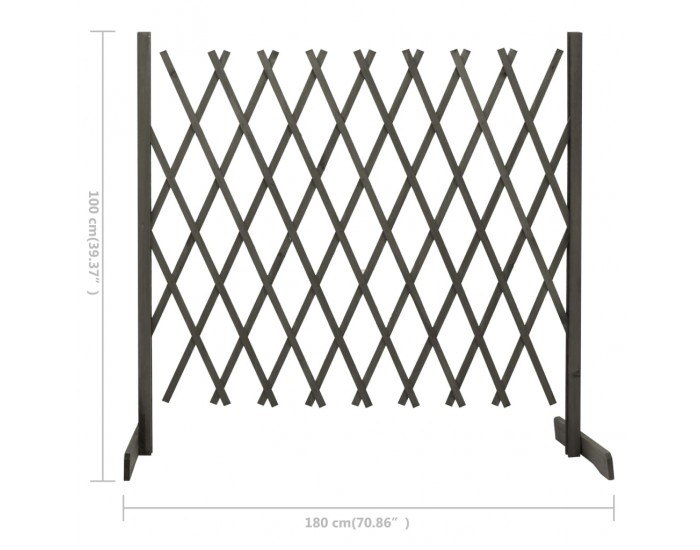 Sonata Градинска оградна решетка, сива, 180x100 см, чам масив