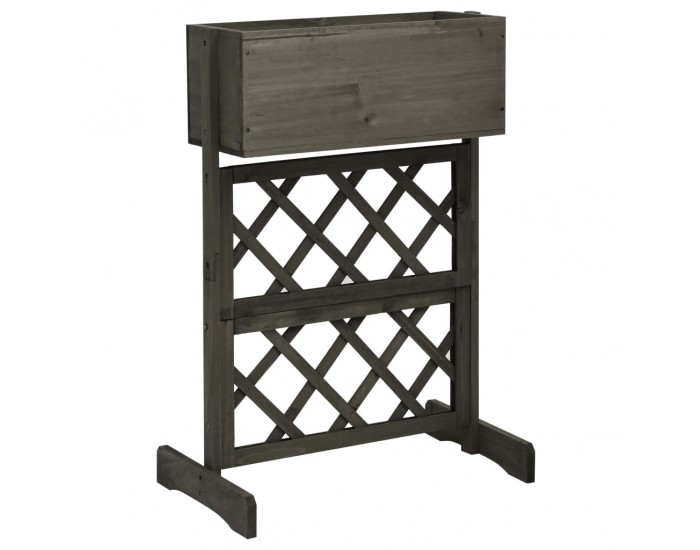 Sonata Градински плантер с решетка, сив, 45x30x74 см, чам масив