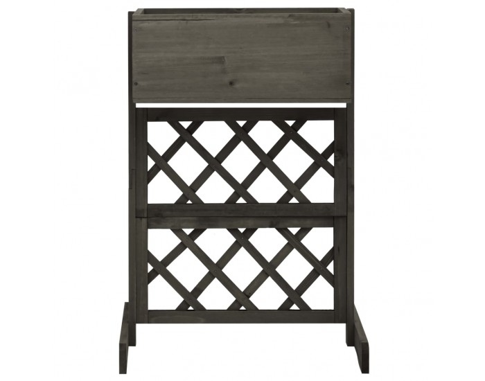 Sonata Градински плантер с решетка, сив, 45x30x74 см, чам масив