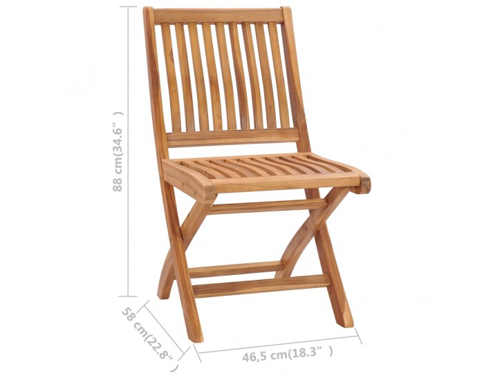Sonata Сгъваеми градински столове, 2 бр, тиково дърво масив