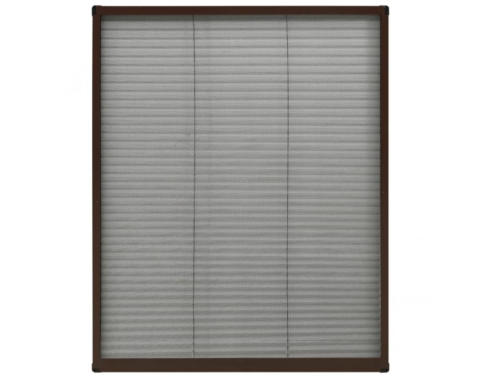 Sonata Алуминиев плисе комарник за прозорци, кафяв, 80x100 см