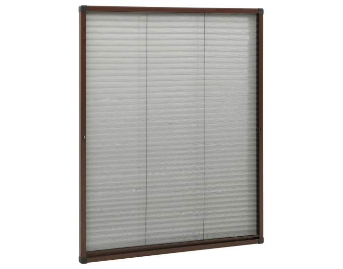 Sonata Алуминиев плисе комарник за прозорци, кафяв, 80x100 см